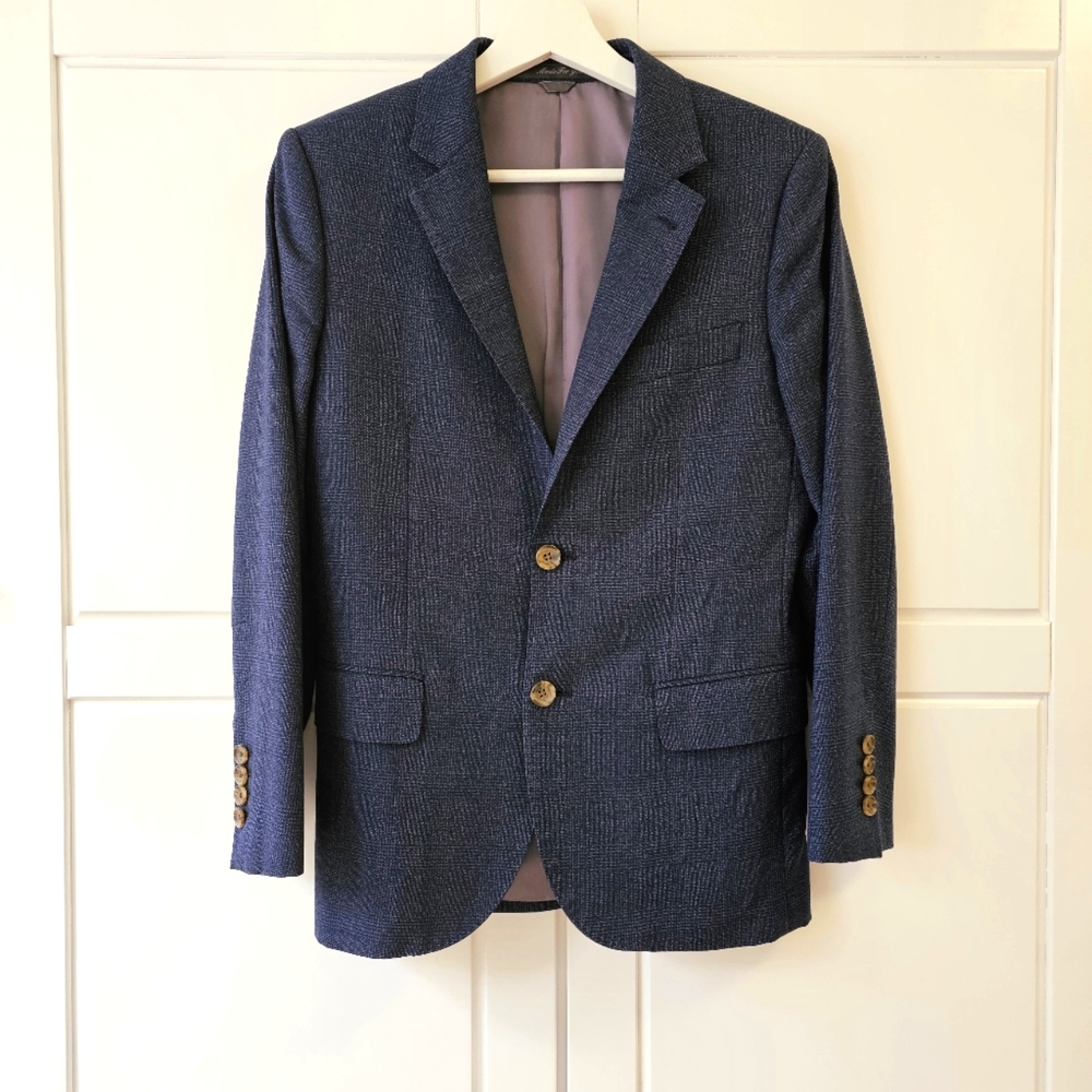 Wool & Silk Navy Suit Jacket